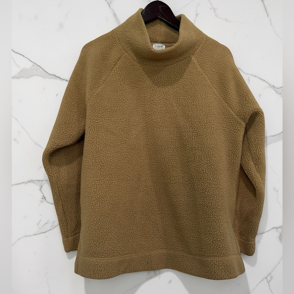J. Crew Camel Sherpa Turtleneck Pullover